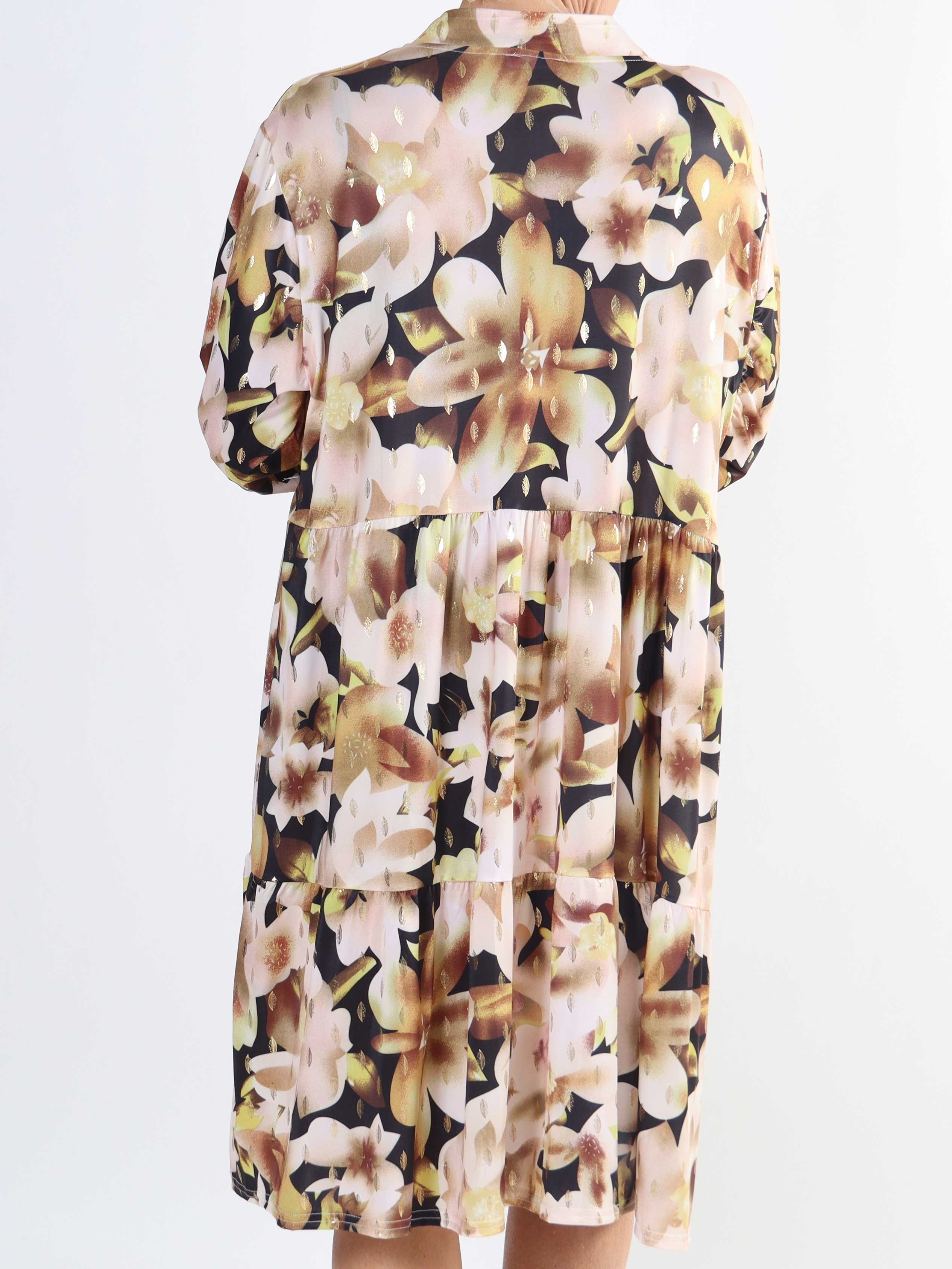 Milano Flower Midi - Plus size-klänning med blommigt tryck och lager-på-lager-look